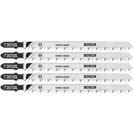 Bosch 5", 6TPI, HCS T-SHANK JIGSAW BLADE (5 PK) T301DL