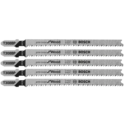 Bosch PRECISION FOR WOOD  JIGSAW BLADE - 5PK T308BP