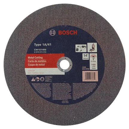 Bosch 14" X 1" X .125" TYPE 1 CUTTING DISC FOR METAL (BULK) CW1S1400