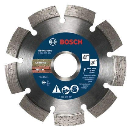 Bosch 4.5" STANDARD DIAMOND BLADE V-GROOVE 1/4" THICKNESS 7/8" ARBOR DBVG04501