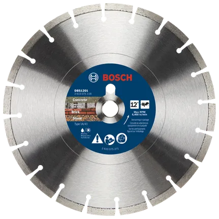 Bosch 12" STANDARD DIAMOND BLADE SEGMENTED RIM 1" & 20MM ARBORS DBS1201