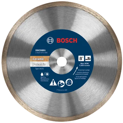 Bosch 8" STANDARD  DIAMOND BLADE CONTINUOUS RIM 5/8" ARBOR DBC0801