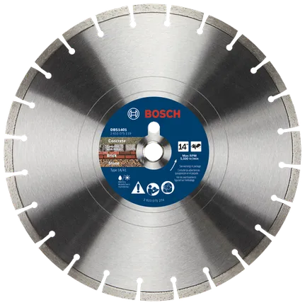 Bosch 14" STANDARD DIAMOND BLADE SEGMENTED RIM 1" & 20MM ARBORS DBS1401