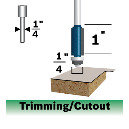 Bosch ROUTER BIT, CT 2F 1/4 LAM TRIM 1/4S 84501M