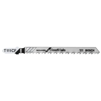 Bosch 4", 8TPI, BI-METAL T-SHANK JIGSAW BLADE  (5 PK) T111CF