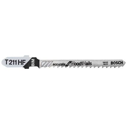 Bosch 3", 10TPI, BI-METAL T-SHANK JIGSAW BLADE  (5 PK) T211HF