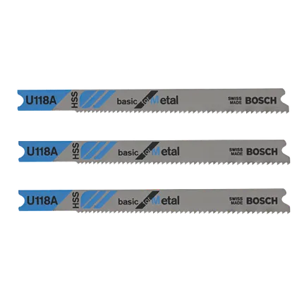 Bosch 2-3/4", 24TPI, HSS U-SHANK JIGSAW BLADE  (3 PK) U118A3
