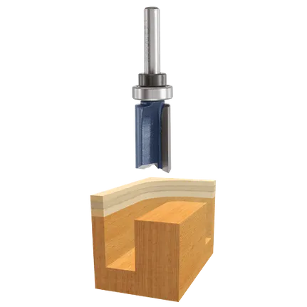Bosch TOP BEARING STRAIGHT BIT 5/8", 1/4" SHK., 2 FLT., C.T. (SUPER) 85681M