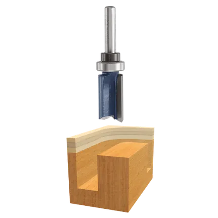Bosch TOP BEARING STRAIGHT BIT 1/2", 1/4" SHK., 2 FLT., C.T. (SUPER) 85680M