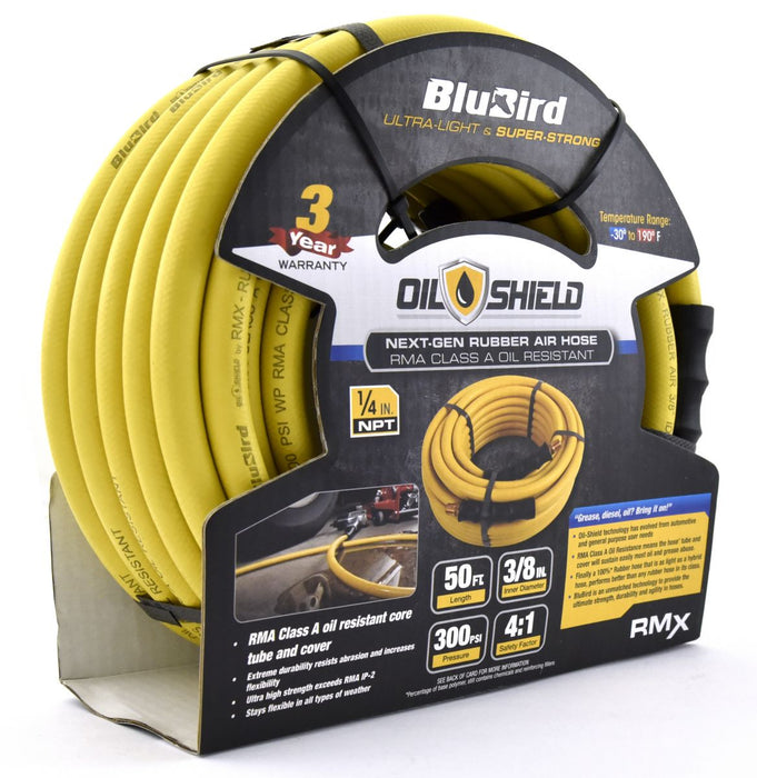 BluBird OilShield Rubber Air Hose Assembly 3/8" x 50' OS3850-1