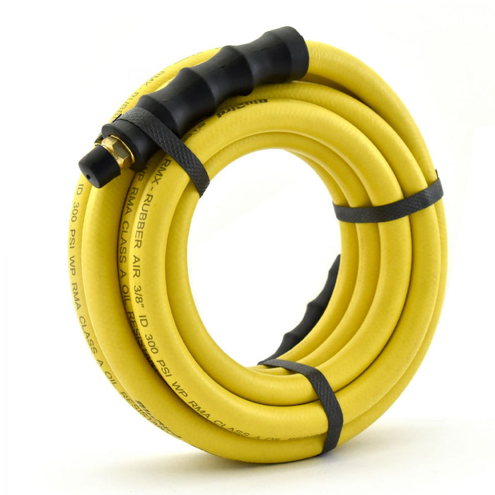 BluBird OilShield Rubber Air Hose Assembly 3/8" X 15'- 3/8" Male-NPT, 300 PSI, Nitrile Class A, 2 Pack OS3815-2pk