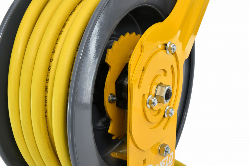 BluBird OilShield Rubber All-In-One 3/8" x 50' Air Hose Reel Heavy Duty Single Arm Assembly OSRHD3850-AIO