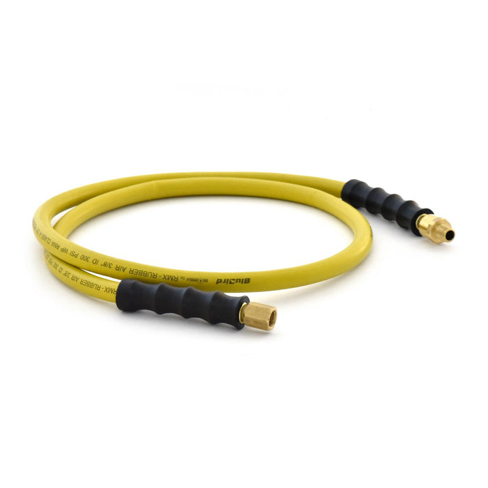BluBird OilShield Rubber Air Hose Assembly 3/8" X 05'- 3/8" Male-NPT, 300 PSI, Nitrile Class A, 2 Pack OSSR3805-2pk