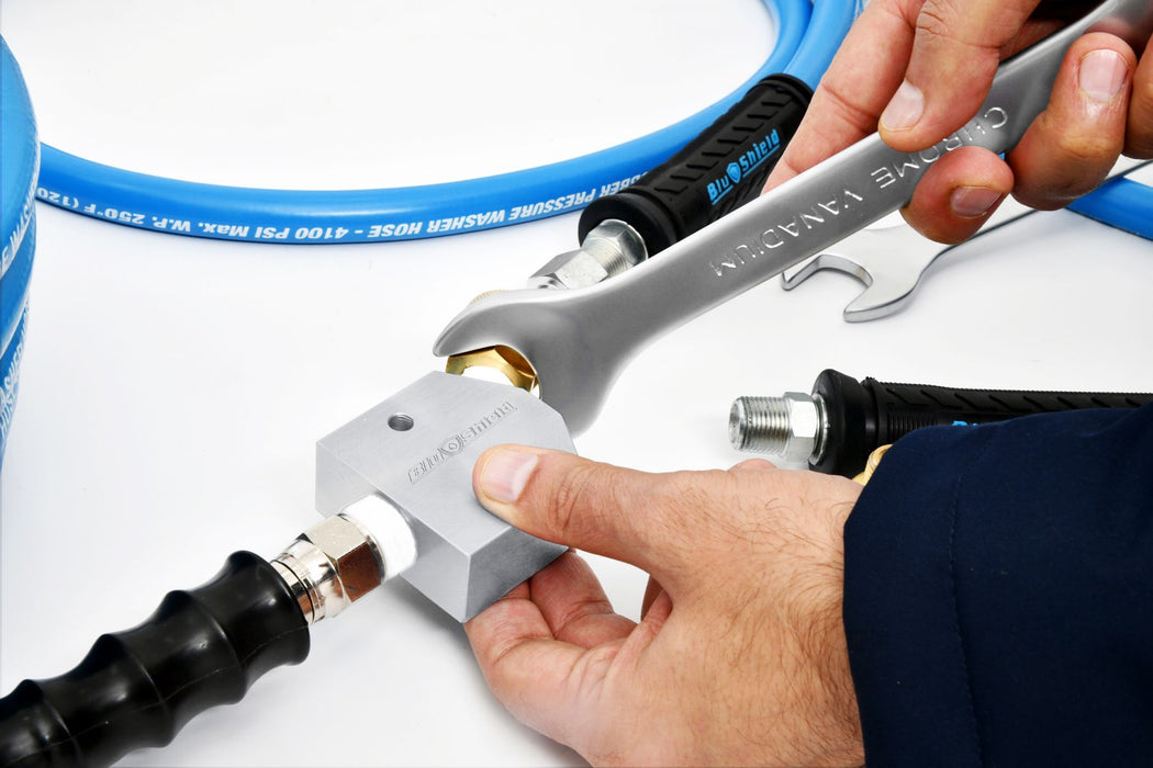 BluBird Blu Shield U-BLoX 1200 - 1/2" NPT Dual Inlet High-Pressure Connection Kit | 6,000 PSI | ToughTek Hose TTPW1206-UB1200