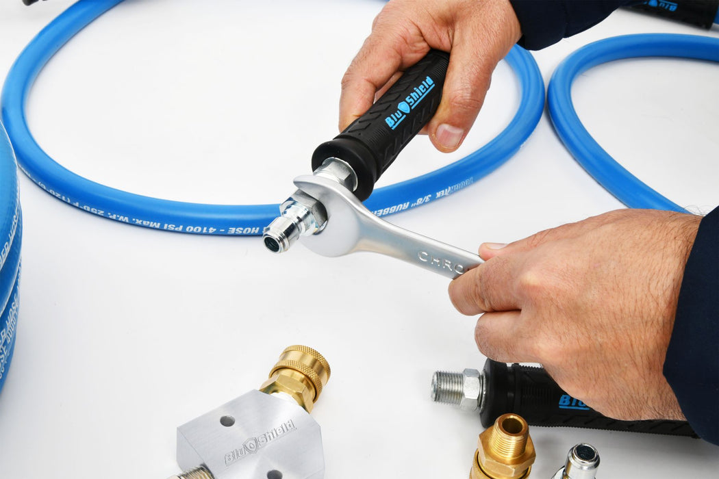 BluBirdBlu Shield U-BLoX 3812 - 3/8" NPT Dual Inlet High-Pressure Connection Kit | 6,000 PSI | ToughTek Hose TTPW3806-UB3812