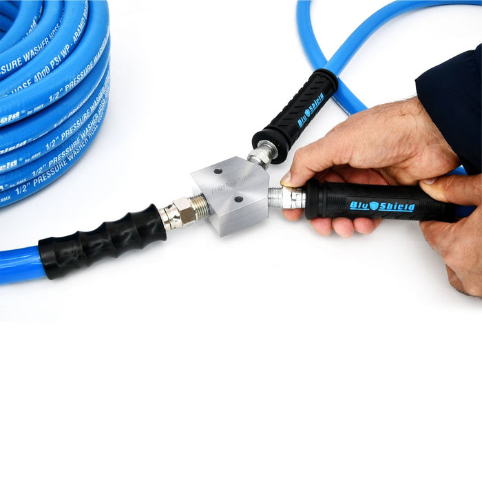 BluBirdBlu Shield U-BLoX 3812 - 3/8" NPT Dual Inlet High-Pressure Connection Kit | 6,000 PSI | ToughTek Hose TTPW3806-UB3812