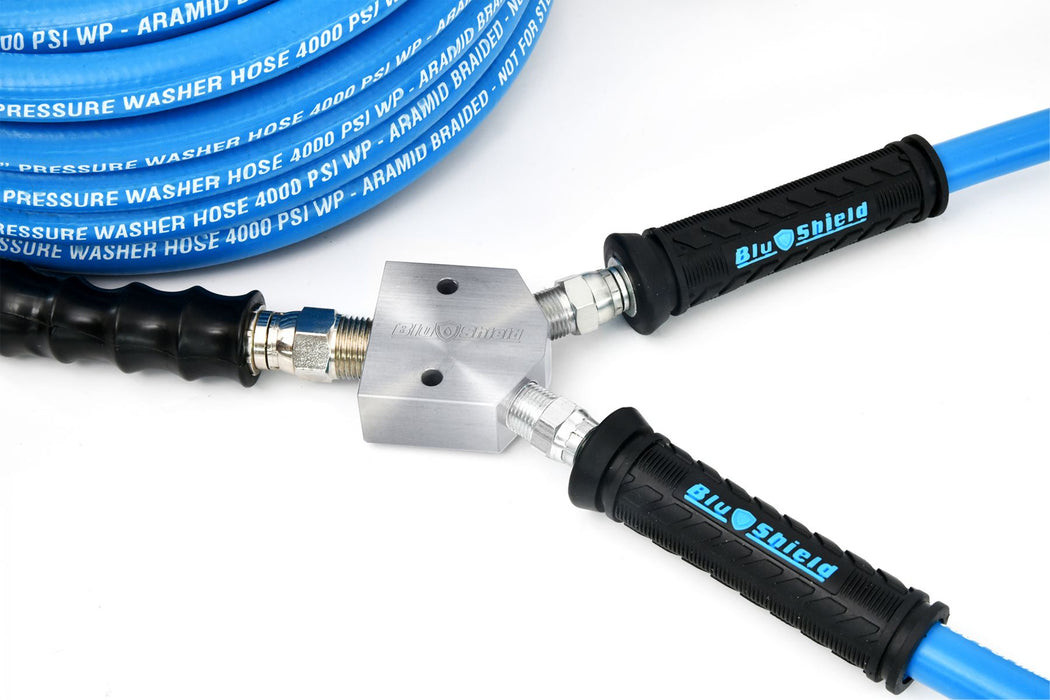 BluBirdBlu Shield U-BLoX 3812 - 3/8" NPT Dual Inlet High-Pressure Connection Kit | 6,000 PSI | ToughTek Hose TTPW3806-UB3812