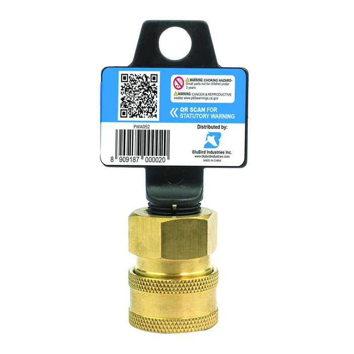 BluBird 1/4 In Quick-Disconnect Socket X 1/4 In FPT Pressure Washer Adapter PWA052