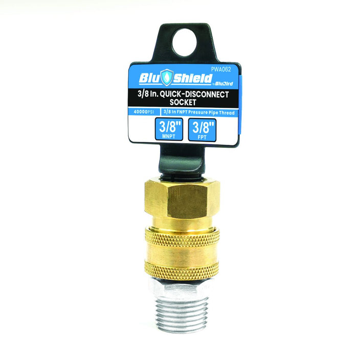BluBird 3/8" Quick Disconnect Male Plug X 3/8" Female Pipe Thread Pressure Washer Adapter PWA062