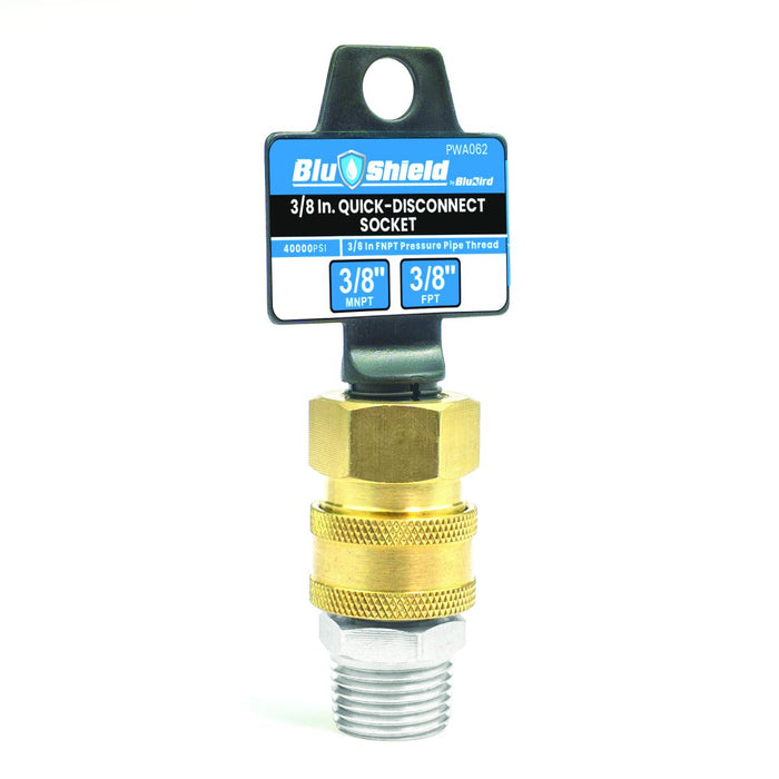 BluBird 3/8" Quick Disconnect Male Plug X 3/8" Female Pipe Thread Pressure Washer Adapter PWA062