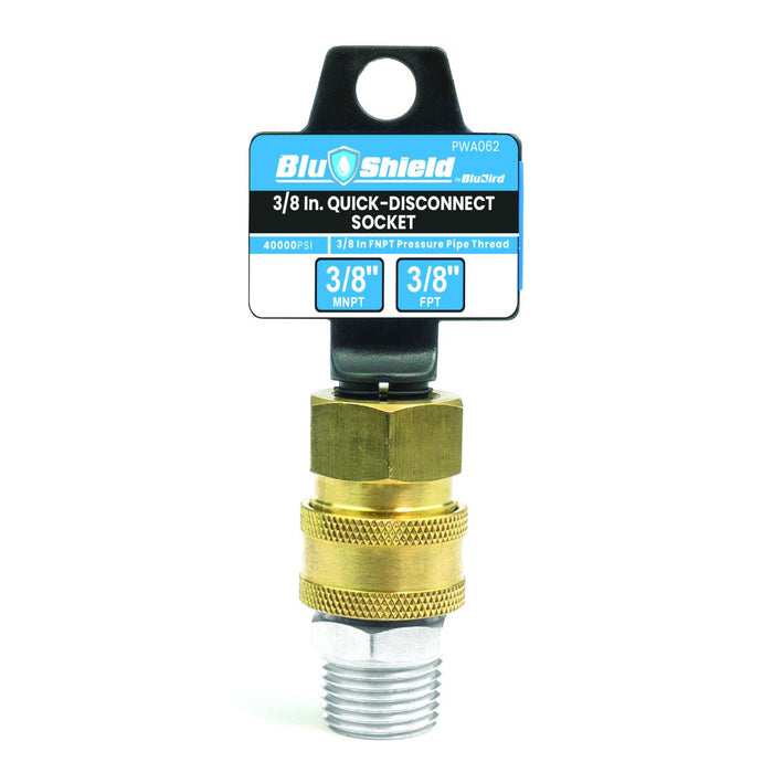 BluBird 3/8" Quick Disconnect Male Plug X 3/8" Female Pipe Thread Pressure Washer Adapter PWA062