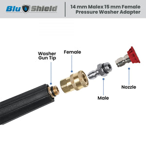 BluBird 3/8" Quick Disconnect Male Plug X 3/8" Female Pipe Thread Pressure Washer Adapter PWA062