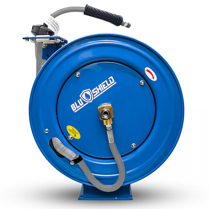 BluBird Blu Shield Polyester Pressure Washer Hose Reel Heavy Duty Single Arm Assembly 1/4" x 50' PWRHD1450-NM