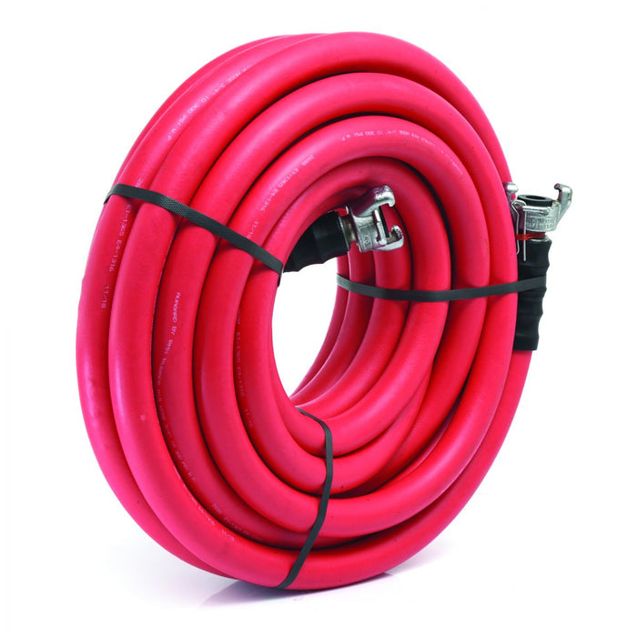 BluBird 3/4"X50' Rubber Jackhammer Hose-Red- Universal Coupler without Bend Restrictors RVJH3450R-1
