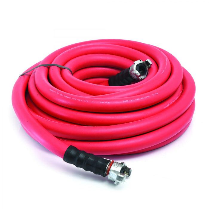 BluBird 3/4"X50' Rubber Jackhammer Hose-Red- Universal Coupler without Bend Restrictors RVJH3450R-1