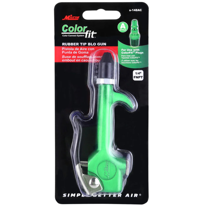 Milton  s-148AC COLORFIT® S-148AC 1/4 NPT Lever Blow Gun Tool, Rubber Tip Nozzle, Green