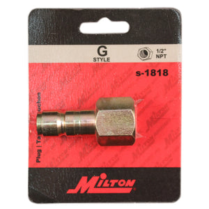 Milton 1818BK 1/2" FNPT G-Style Plug