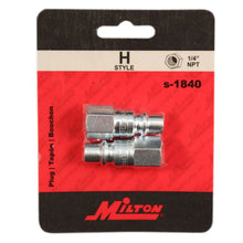 Load image into Gallery viewer, Milton 1840BK 1/4&quot; FNPT H-Style Plug