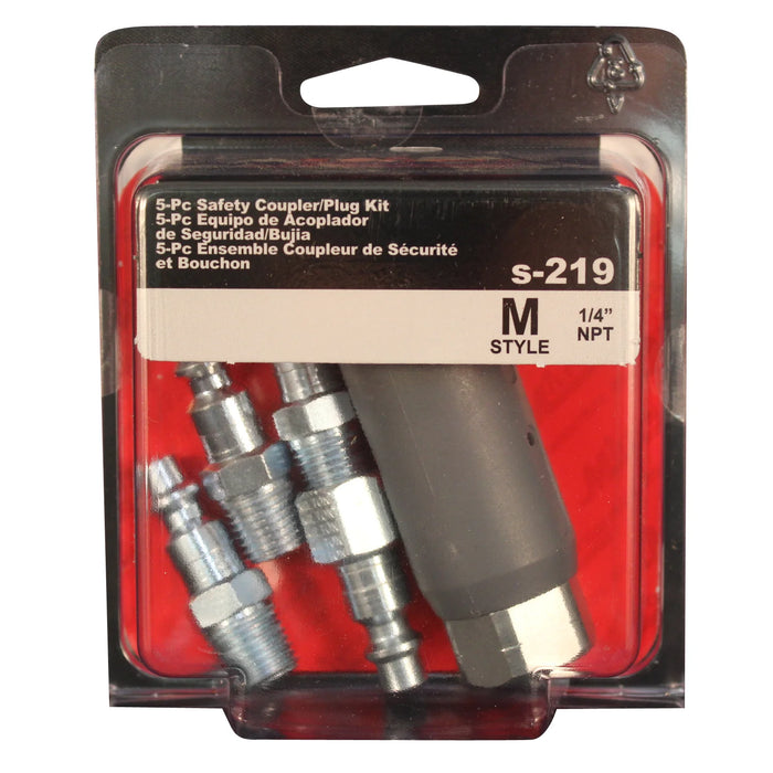 Milton  S-219 1/4" FNPT M-STYLE® Safety Coupler and Plug Kit - 5 Piece