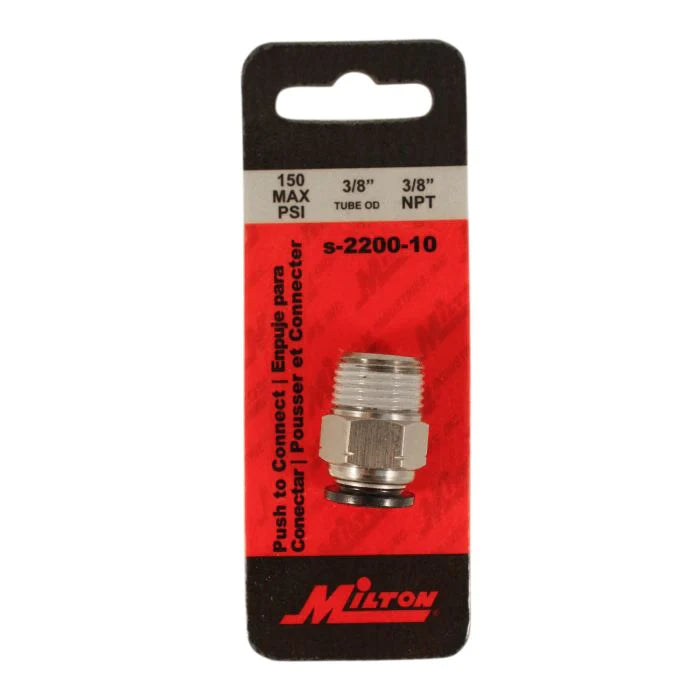 Milton 2200-10 3/8" MNPT 3/8" OD Push to Connect Tube Fitting