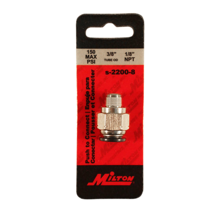 Milton  S-2200-8 1/8" MNPT 3/8" OD Push to Connect Tube Fitting (Pack of 5)