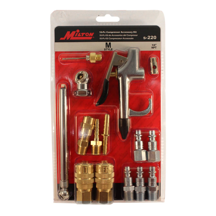 Milton S-220 M-STYLE® Compressor Starter Kit - 16 Piece