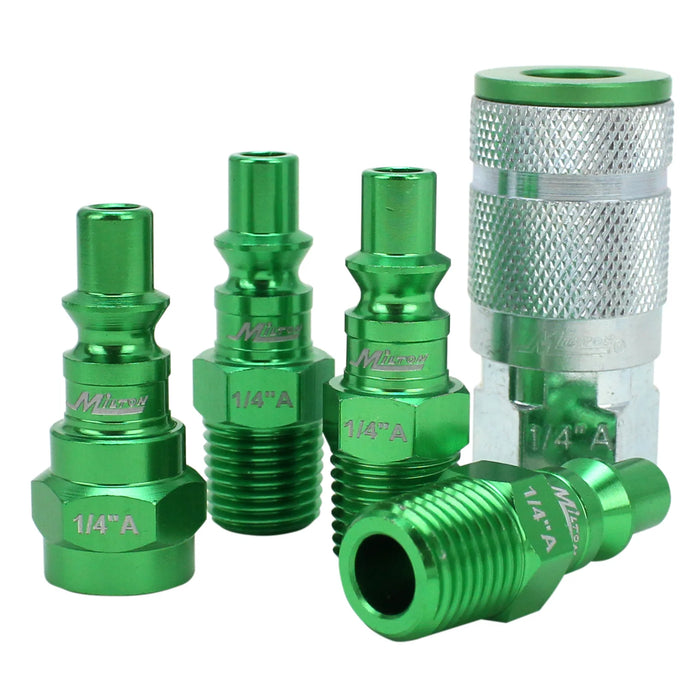 Milton  S-305AKIT COLORFIT® Coupler & Plug Kit - (A-Style, Green) - 1/4" NPT (5-Piece)