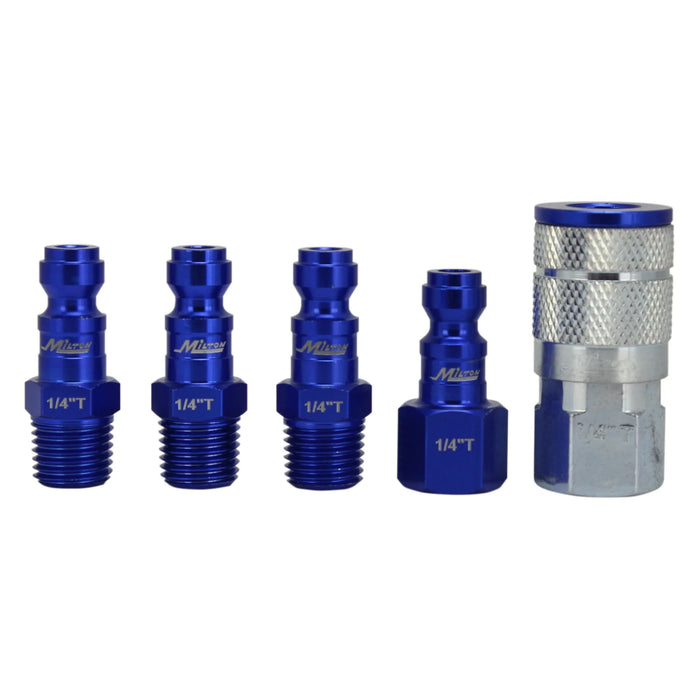 Milton S-305TKIT COLORFIT® Coupler & Plug Kit - (T-Style, Blue) - 1/4" NPT (5-Piece)