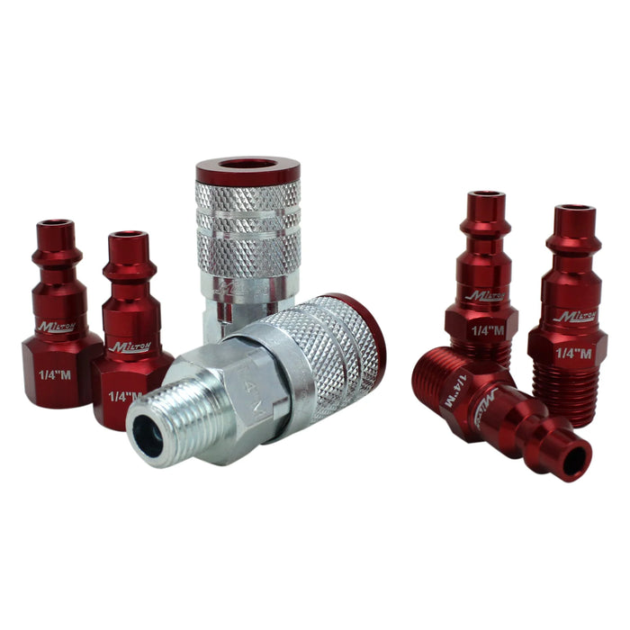 Milton  S-307MKIT COLORFIT® Coupler & Plug Kit - (M-STYLE®, Red) - 1/4" NPT (7-Piece)