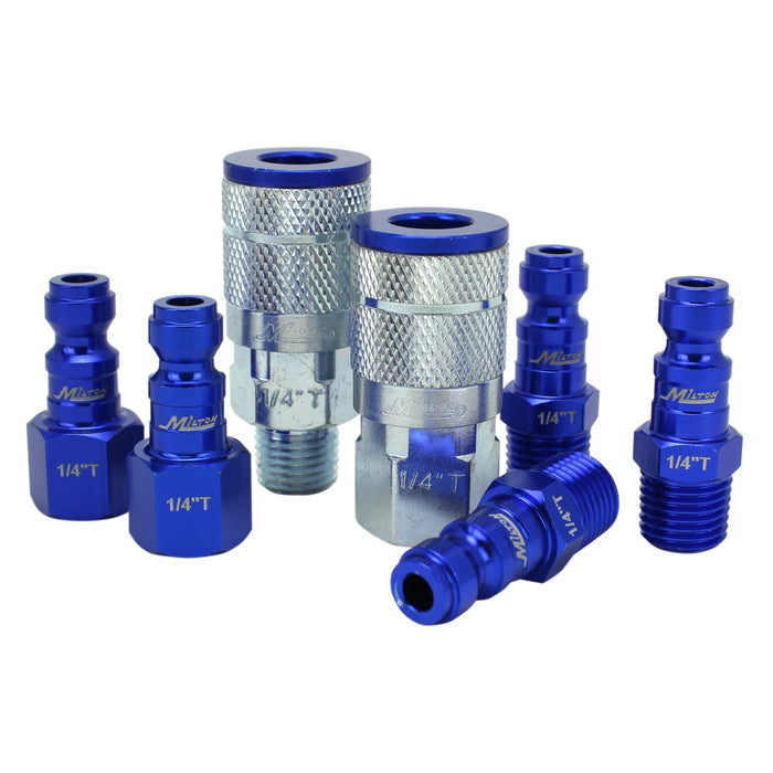 Milton  S-307TKIT COLORFIT® Coupler & Plug Kit - (T-Style, Blue) - 1/4" NPT (7-Piece)