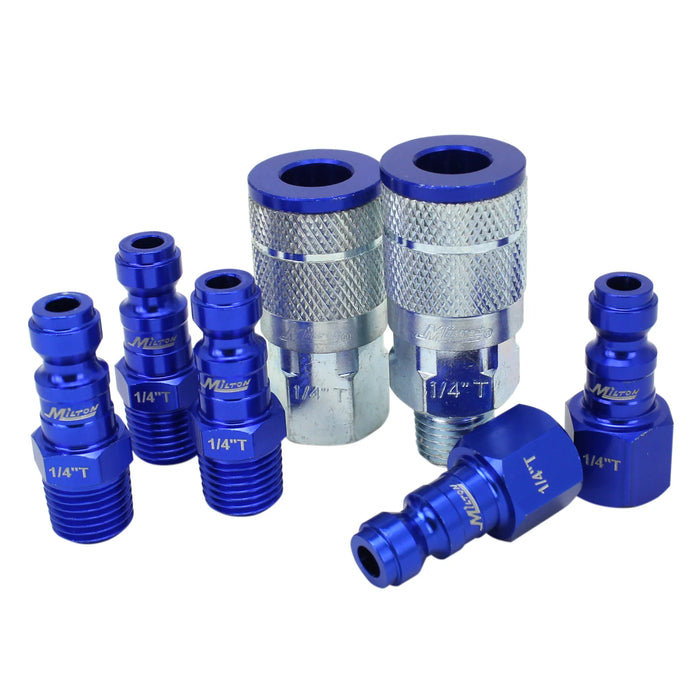 Milton  S-307TKIT COLORFIT® Coupler & Plug Kit - (T-Style, Blue) - 1/4" NPT (7-Piece)