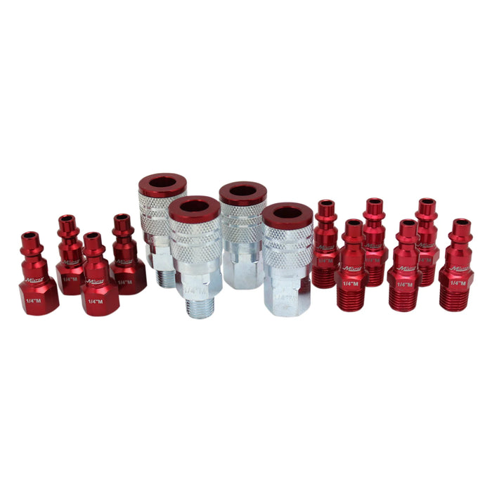 Milton  S-314MKIT COLORFIT® Coupler & Plug Kit - (M-STYLE® , Red) - 1/4" NPT (14-Piece)