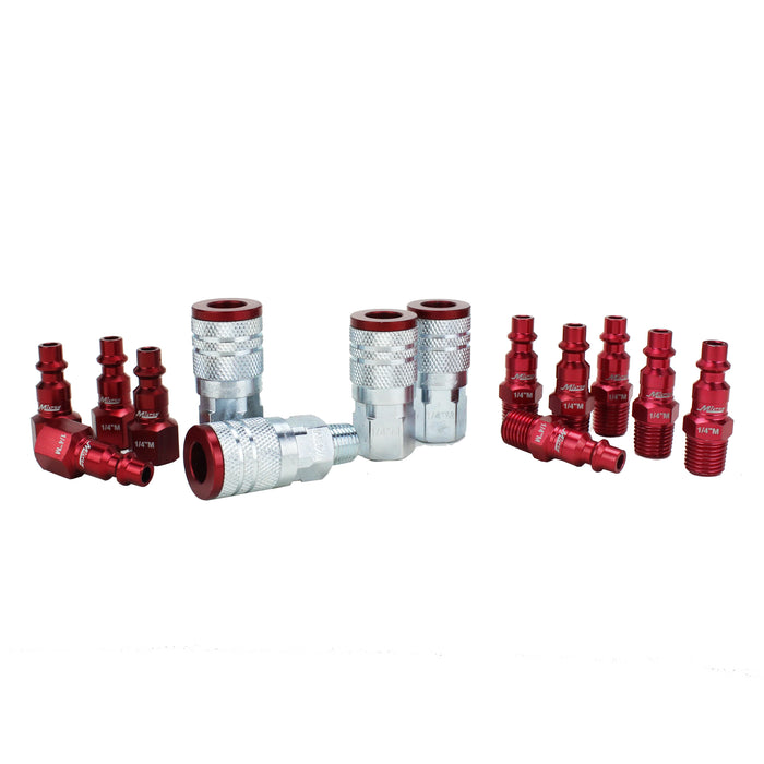 Milton  S-314MKIT COLORFIT® Coupler & Plug Kit - (M-STYLE® , Red) - 1/4" NPT (14-Piece)