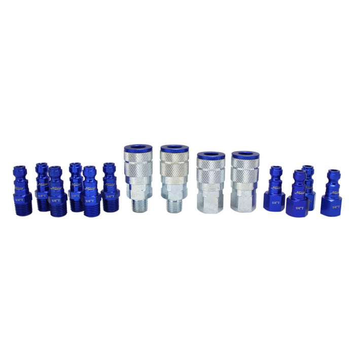 Milton  S-314TKIT COLORFIT® Coupler & Plug Kit - (T-Style, Blue) - 1/4" NPT (14-Piece)