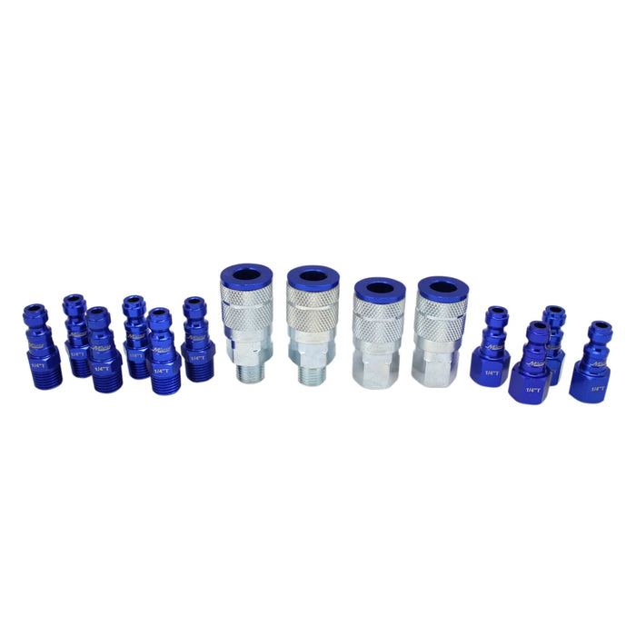 Milton  S-314TKIT COLORFIT® Coupler & Plug Kit - (T-Style, Blue) - 1/4" NPT (14-Piece)