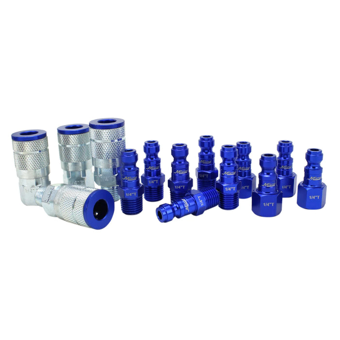 Milton  S-314TKIT COLORFIT® Coupler & Plug Kit - (T-Style, Blue) - 1/4" NPT (14-Piece)