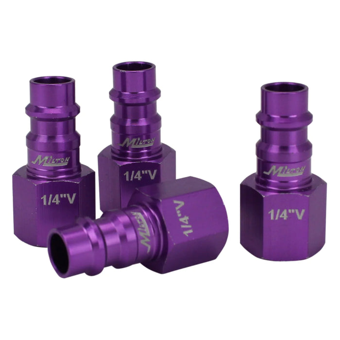 Milton  S-314VKIT COLORFIT® HIGHFLOWPRO® Coupler & Plug Kit (V-Style, Purple) - 1/4" NPT (14-Piece)