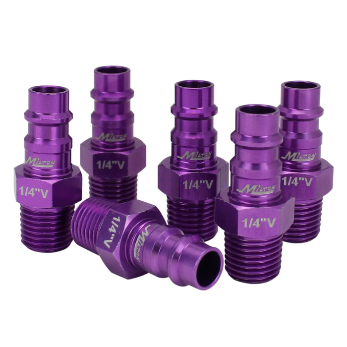 Milton  S-314VKIT COLORFIT® HIGHFLOWPRO® Coupler & Plug Kit (V-Style, Purple) - 1/4" NPT (14-Piece)