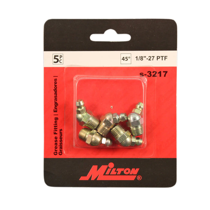 Milton S-3217 1/8" - 27 Pipe Thread 45 Degree Grease Fitting (Pack of 10)