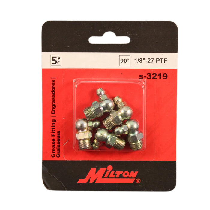 Milton  S-3219 1/8" - 27 Pipe Thread 90 Degree Grease Fitting (Pack of 10)